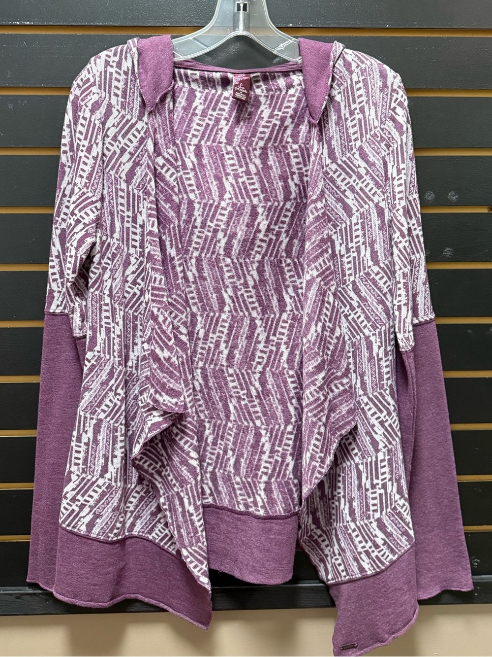 PrAna Purple Organic Cotton Open Front Cardigan Sweater Medium